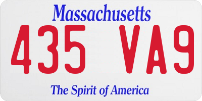 MA license plate 435VA9