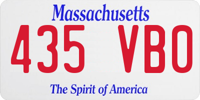 MA license plate 435VB0