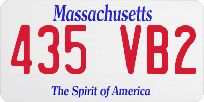 MA license plate 435VB2