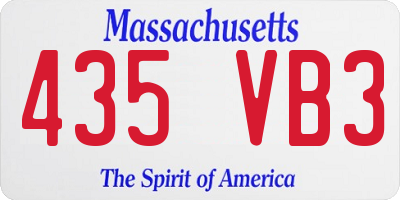 MA license plate 435VB3
