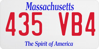 MA license plate 435VB4