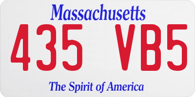 MA license plate 435VB5