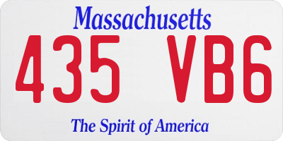 MA license plate 435VB6