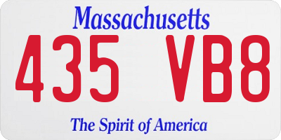 MA license plate 435VB8