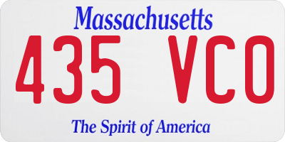 MA license plate 435VC0
