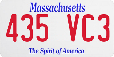 MA license plate 435VC3
