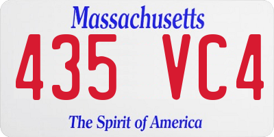 MA license plate 435VC4