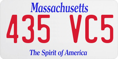 MA license plate 435VC5
