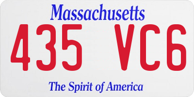 MA license plate 435VC6