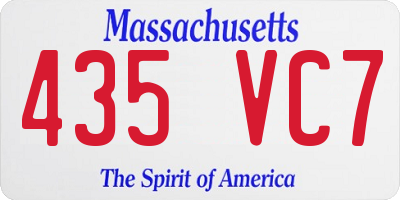 MA license plate 435VC7