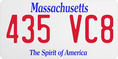 MA license plate 435VC8