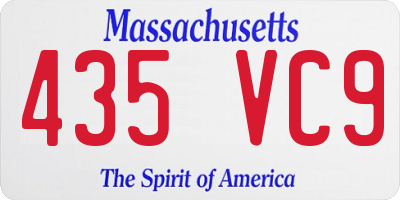 MA license plate 435VC9