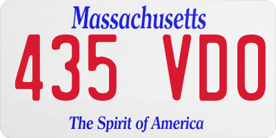 MA license plate 435VD0
