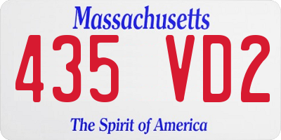MA license plate 435VD2