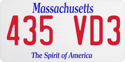 MA license plate 435VD3