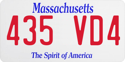 MA license plate 435VD4