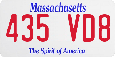 MA license plate 435VD8