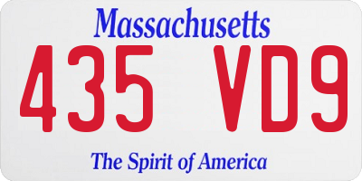 MA license plate 435VD9