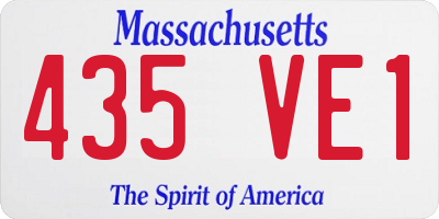 MA license plate 435VE1