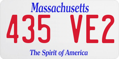 MA license plate 435VE2