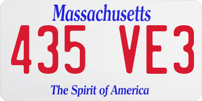 MA license plate 435VE3