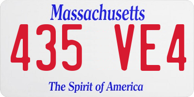 MA license plate 435VE4