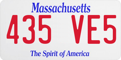 MA license plate 435VE5