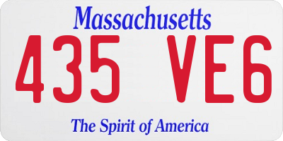 MA license plate 435VE6