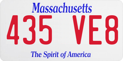 MA license plate 435VE8
