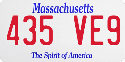 MA license plate 435VE9