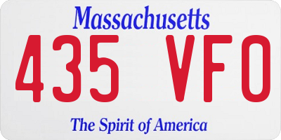 MA license plate 435VF0