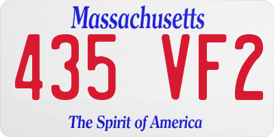 MA license plate 435VF2
