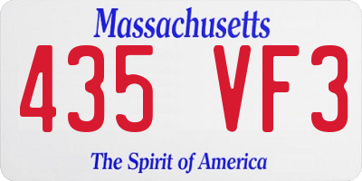 MA license plate 435VF3