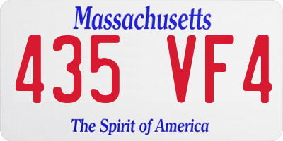MA license plate 435VF4