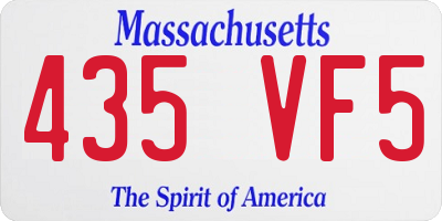 MA license plate 435VF5