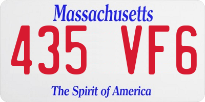 MA license plate 435VF6
