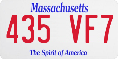 MA license plate 435VF7