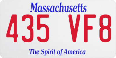 MA license plate 435VF8