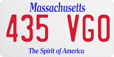 MA license plate 435VG0