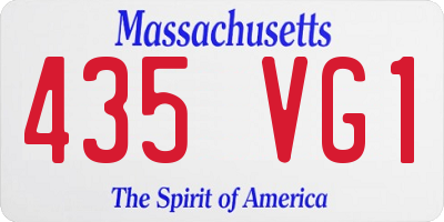 MA license plate 435VG1