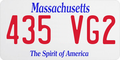 MA license plate 435VG2