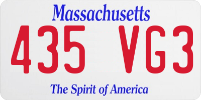 MA license plate 435VG3