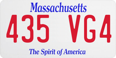MA license plate 435VG4