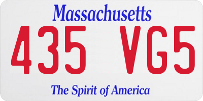 MA license plate 435VG5
