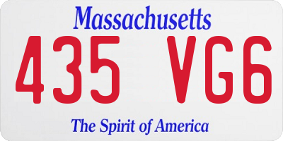 MA license plate 435VG6