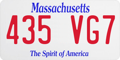 MA license plate 435VG7