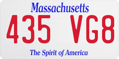 MA license plate 435VG8