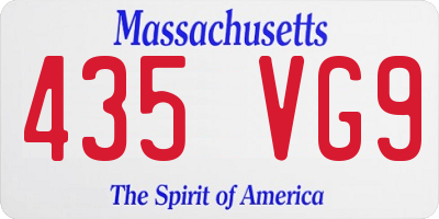 MA license plate 435VG9
