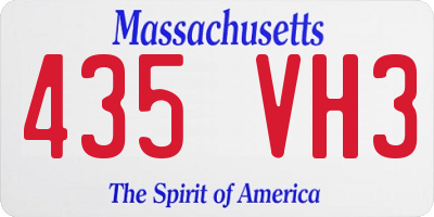 MA license plate 435VH3
