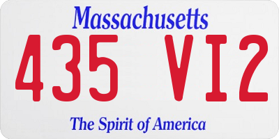 MA license plate 435VI2